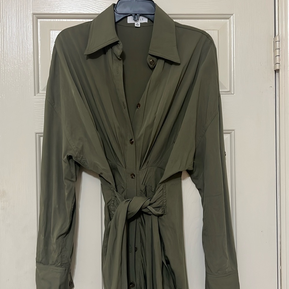Maple Olive Green Tencel Shirt Dress size Medium. New!